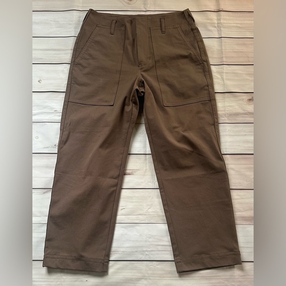 Everlane Bi-Stretch Utility Pants Womens 6 Ankle Crop Cocoa Brown High Rise - Picture 3 of 12